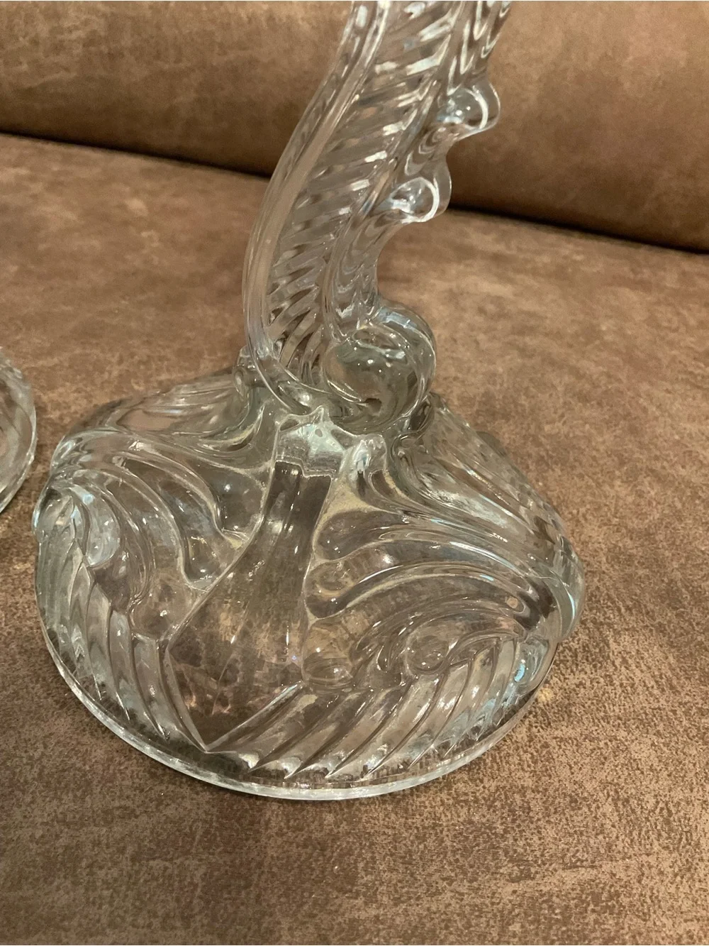 Indiana Glass Company Swirl and Fan Candlesticks